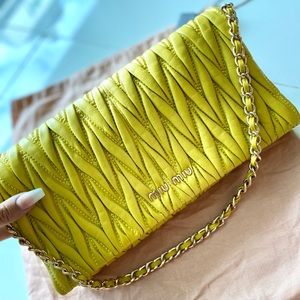 Miu Miu Matelassé Clutch on Chain